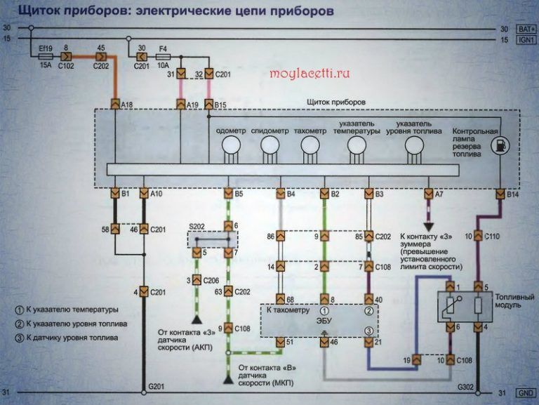 Электросхема Лачетти