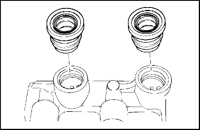 Выньте соединительные втулки бачка из корпуса главного цилиндра