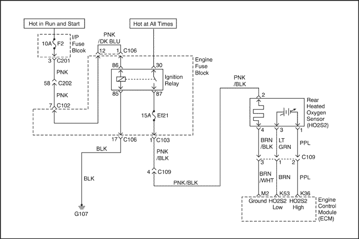 Схема второго датчика кислорода Лачетти 1.8
