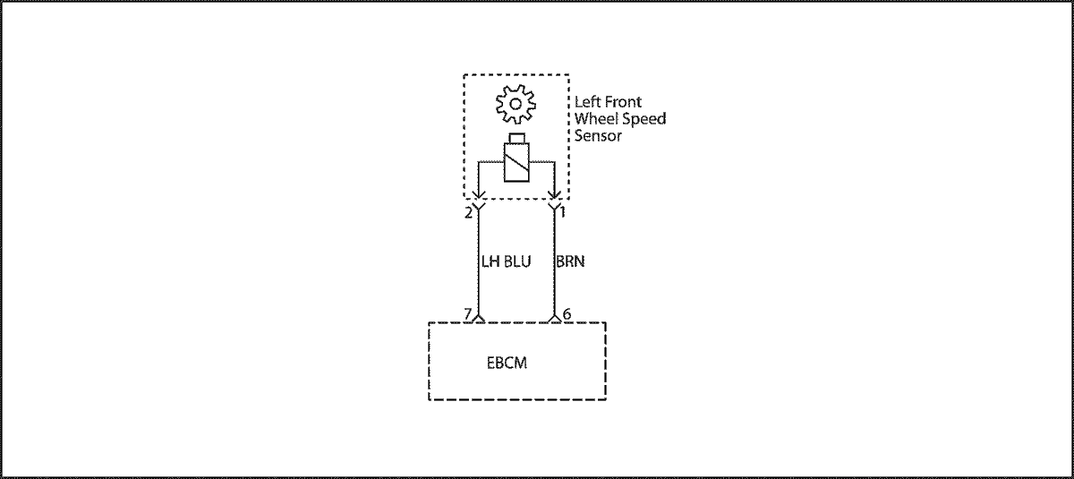 Схема цепи датчика АБС переднего левого колеса